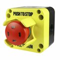 Asi Emergency Stop Push Button With Enclosure, 1 NC And 1NO Contact, Push Pull, 40mm Head SLA11NPNC001